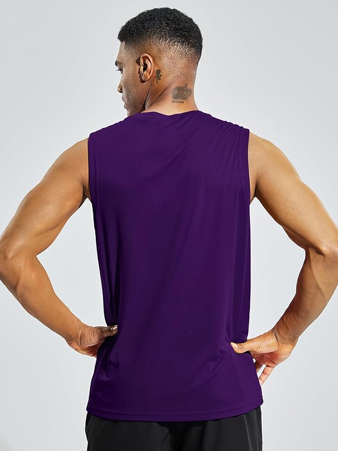 MIER Men's Workout Tank Tops UPF 50+ Swim Shirts Quick Dry Running Sleeveless UV Protection Muscle Tees