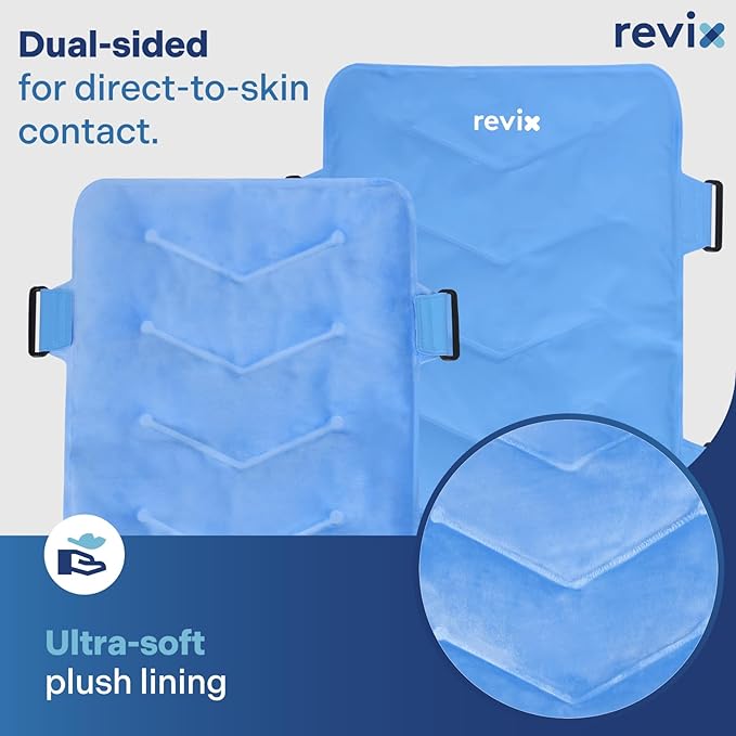 REVIX XXL Full Back Ice Pack Wrap, Reusable Gel Cold Compress for Upper and Lower Back, Long-Lasting Flexible Ice Pack for Muscle Fatigue, Soreness, and Post-Workout Recovery