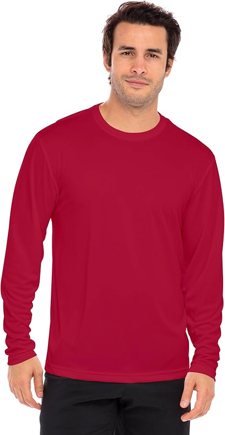 Men's Long Sleeve Moisture Wicking Athletic Shirts, Dry Fit Long Sleeve UV Protection Shirts Men for Workout, Running, Hiking