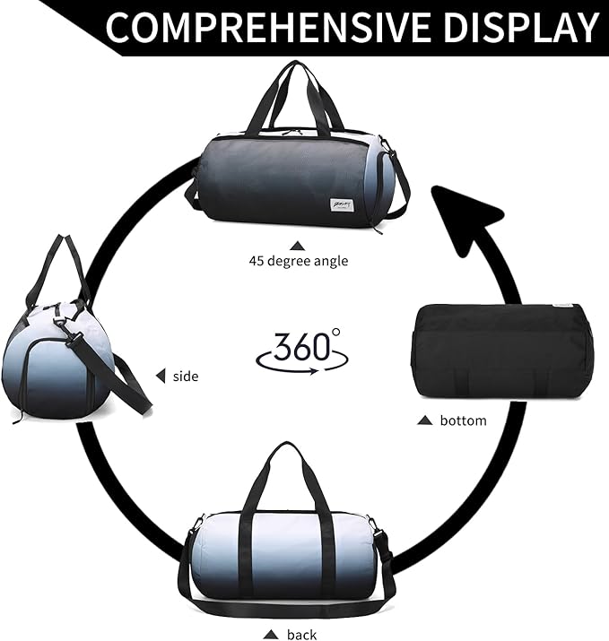 BE SMART Waterproof Mens Gym Bag with Shoe Compartment, Duffle Bags with Wet Pocket for Men, Lightweight Large Sport Duffel Option With Tpu Pocket for Overnight Weekender, Fitness, Swim, Boxing,Travel