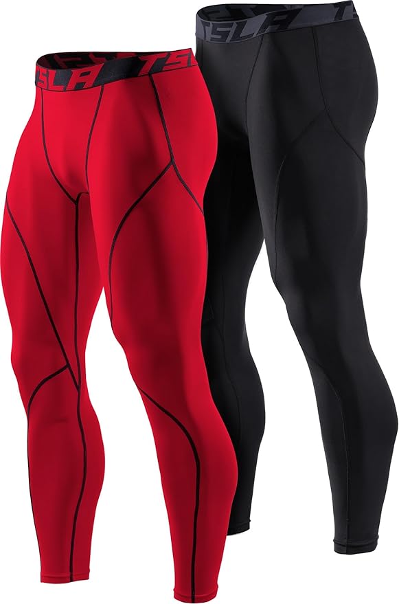 TSLA Men's Thermal Compression Pants, Athletic Sports Leggings & Running Tights, Wintergear Base Layer Bottoms