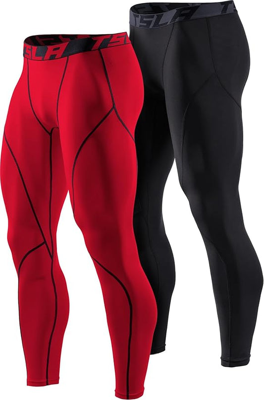 TSLA Men's Thermal Compression Pants, Athletic Sports Leggings & Running Tights, Wintergear Base Layer Bottoms