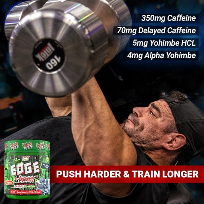 Psycho Pharma New Perfect Powders with Zengaba Energy Feel Good Focus Edge of Insanity - Most Intense Workout Powder for Focus, Strength & Energy (MaliBlue Blast)