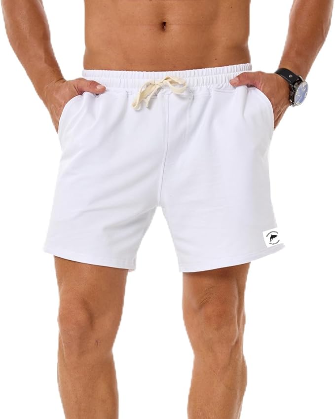 Mens 5 Inch/7 Inch Cotton Shorts Mens Sweat Athletic Shorts for Men Gym Worket Shorts with Pockets