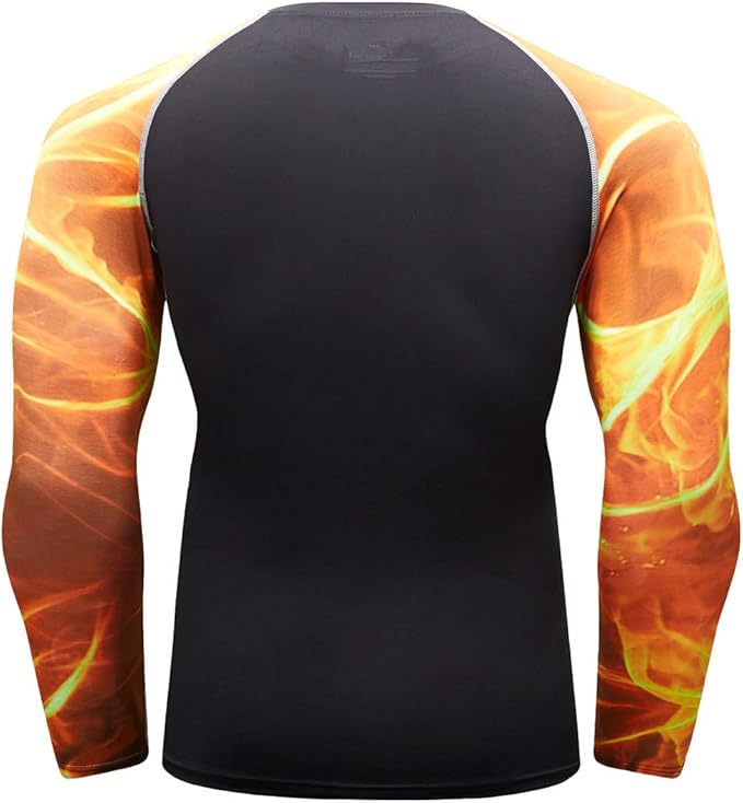 Men's Soft Fit Long Sleeve Workout Rashguard Cool Dry Compression Fitness Shirt