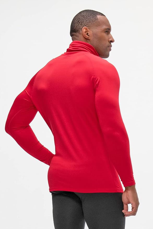 DEVOPS 2 Pack Men's Thermal Turtle Mock Neck Shirts, Compression Long Sleeve Tops and Hoodies