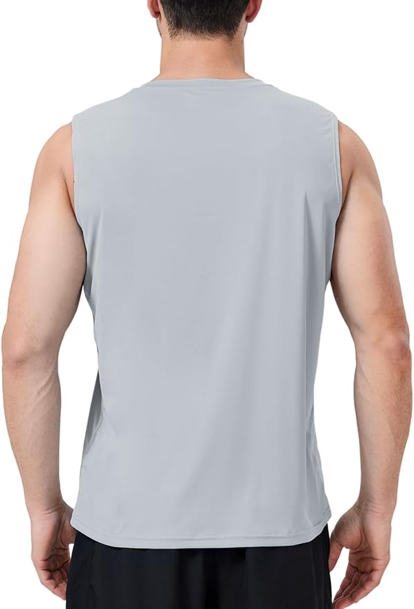 Men's Sleeveless UPF 50+ Swim Shirts Quick Dry Workout Tank Top UV Protection Running Gym Muscle T Shirts
