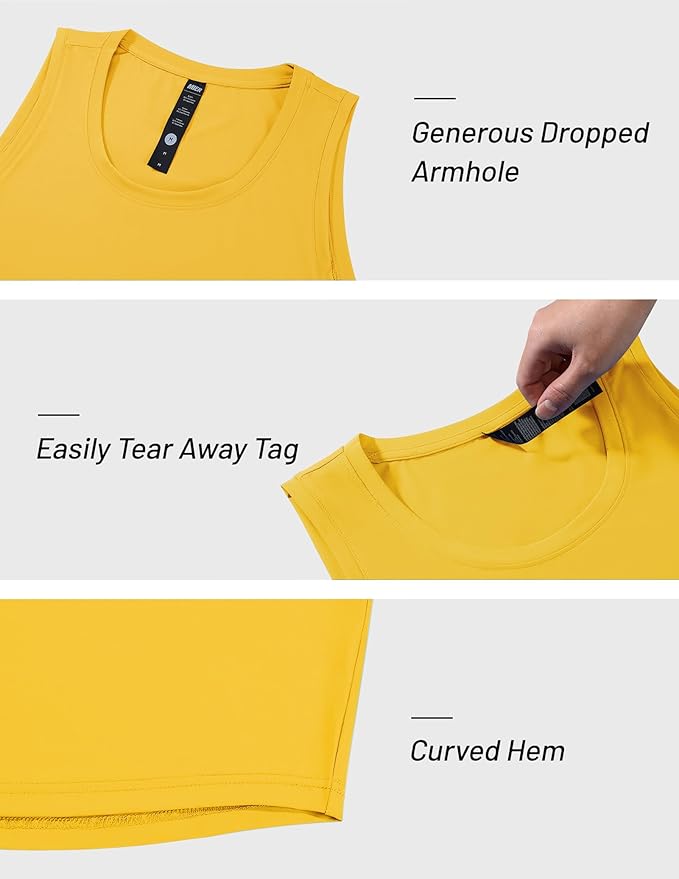 MIER Men's Tank Tops Workout Sleeveless Tee Shirts Muscle Athletic Gym Running Beach Tanks for Men, Quick Dry