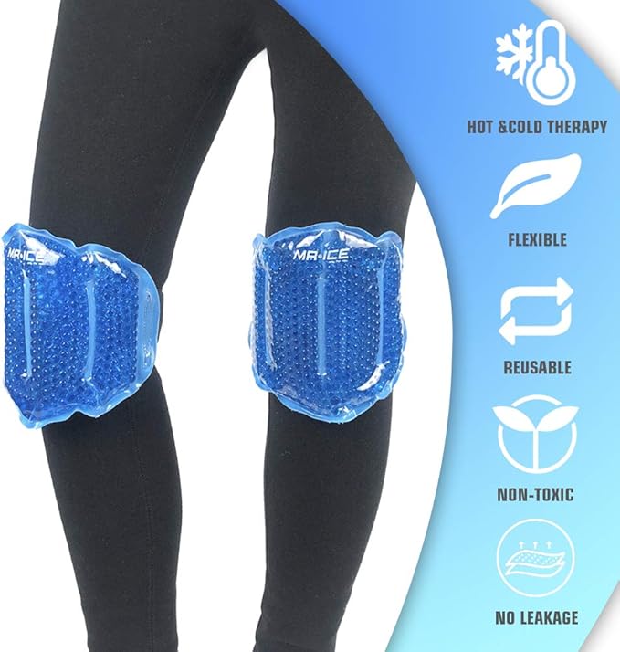MR.ICE Knee Ice Pack Wrap 2 Packs,Reusable Ice Packs for Knee Replacement Surgery, Gel Cold Therapy Pack for Injuries, Surgery Recovery, Arthritis, Swelling, Bruises, Joint & Muscle Pain Relief