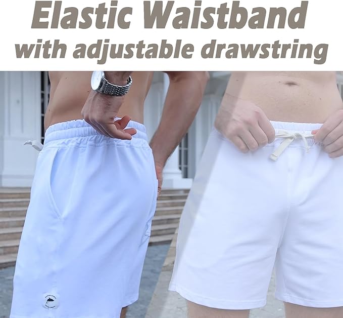 Mens 5 Inch/7 Inch Cotton Shorts Mens Sweat Athletic Shorts for Men Gym Worket Shorts with Pockets