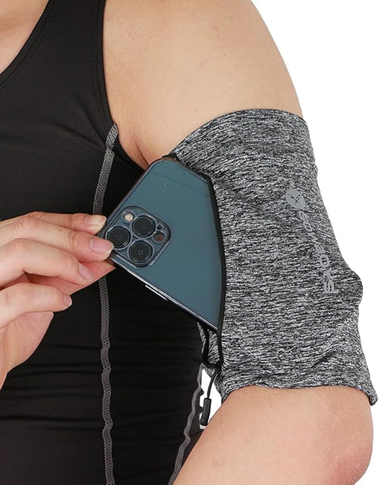 Running Phone Armband for Men Women,Universal Arm Bands for Phones Below 8 Inches,Waterproof Cell Phone Armband for Hiking,Running,Cycling,Climbing(Grey L)