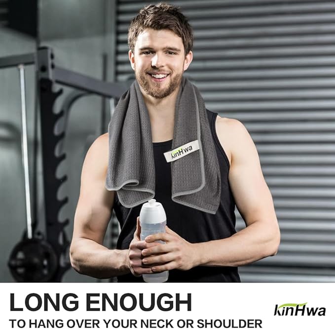 KinHwa Gym Towels - Absorbent Wicking Workout Towels, Quick Dry & Compact, Ideal for Yoga, Fitness, Treadmill or Indoor Bike