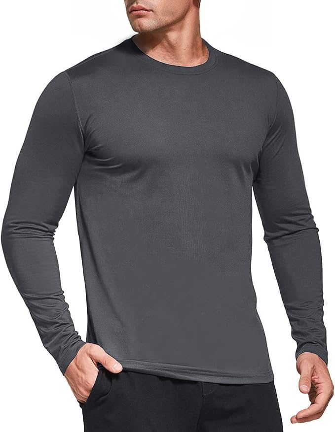 Men's 1, 3 or 5 Pack Performance Long Sleeve T-Shirts, UPF 50+ Sun Protection Shirts, Athletic Gym Workout Shirts for Running