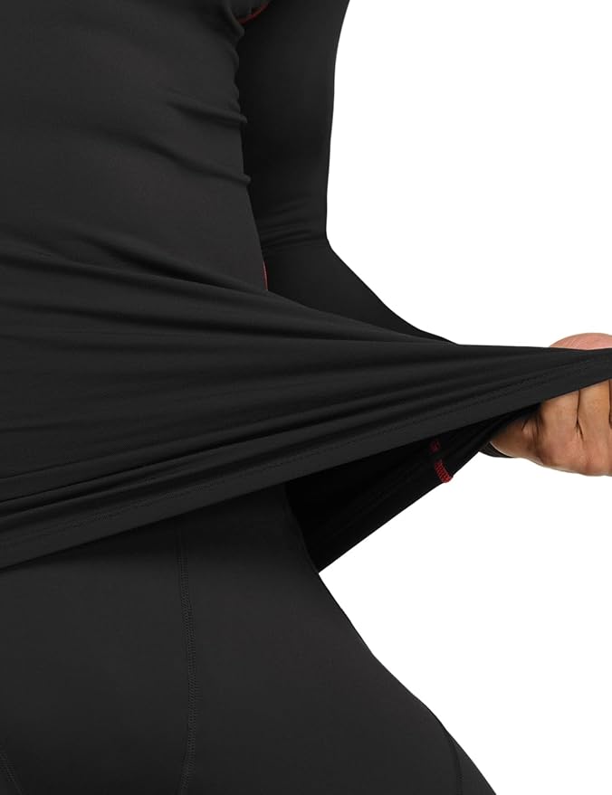 TSLA Men's Thermal Long Sleeve Compression Shirts, Mock/Turtleneck Winter Sports Running Base Layer Top