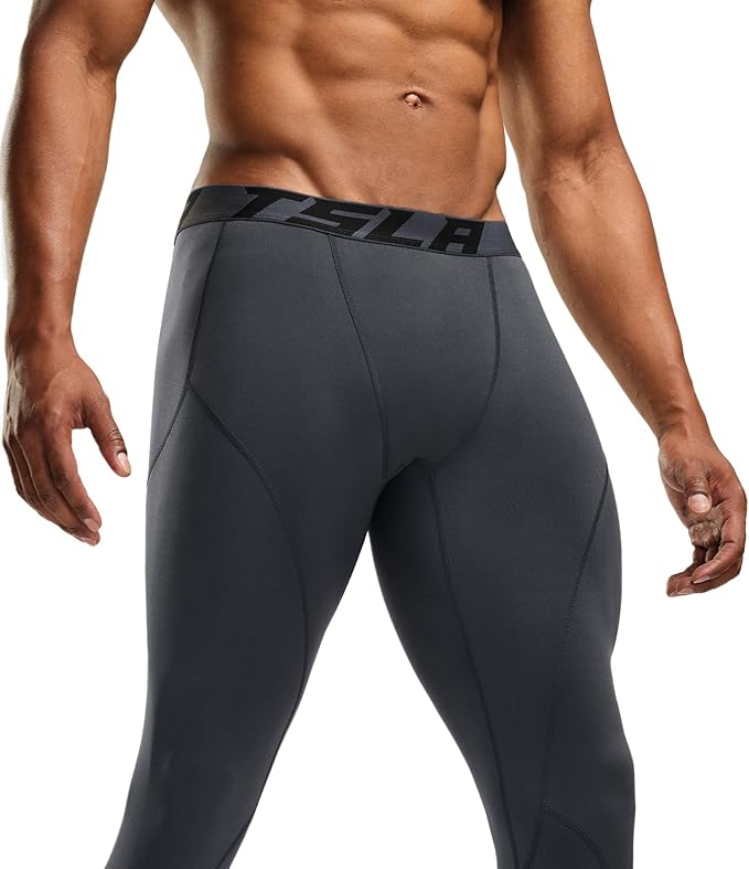 TSLA Men's Thermal Compression Pants, Athletic Sports Leggings & Running Tights, Wintergear Base Layer Bottoms