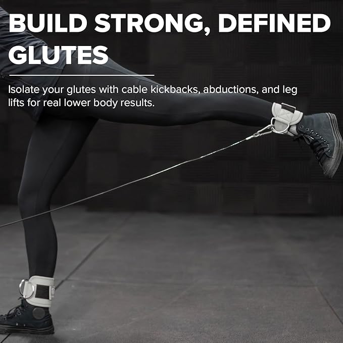 Women's Ankle Strap for Cable Machines & Resistance Bands: Gym & Home Workout Cuff Attachment for Leg Extensions, Kickbacks, Hip Abductors - Booty Exercises