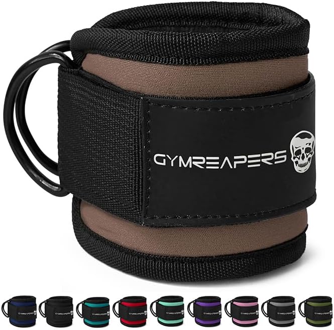Gymreapers Ankle Straps For Cable Machine Kickbacks, Glute Workouts, Lower Body Exercises - Adjustable Leg Straps with Neoprene Padding
