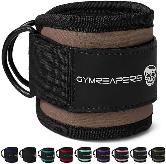 Gymreapers Ankle Straps For Cable Machine Kickbacks, Glute Workouts, Lower Body Exercises - Adjustable Leg Straps with Neoprene Padding