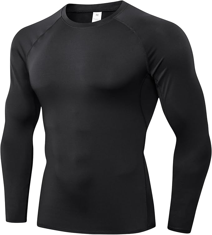 Compression Shirt Men Long Sleeve Quick Dry T-Shirt Athletic Workout Base Layer Running Sports Gym Undershirts