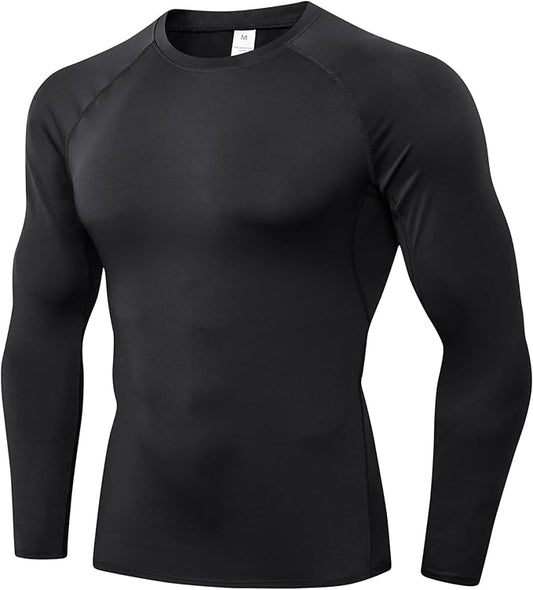 Compression Shirt Men Long Sleeve Quick Dry T-Shirt Athletic Workout Base Layer Running Sports Gym Undershirts