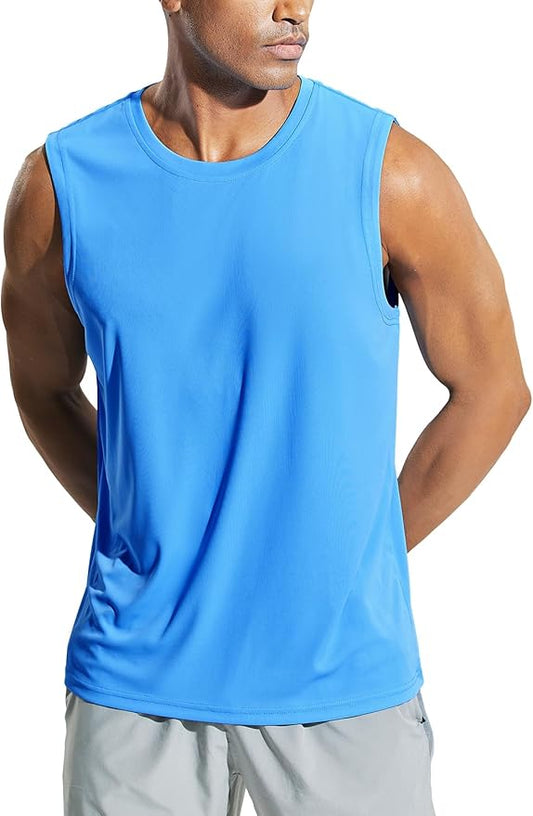MIER Men's Workout Tank Tops UPF 50+ Swim Shirts Quick Dry Running Sleeveless UV Protection Muscle Tees