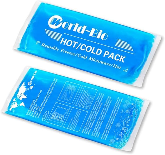 Soft Gel Ice Pack for Injuries Reusable, Flexible Hot Cold Pack for Neck Head Shoulder Knee Ankle Wrist Elbow, Medical Cold Pack for First Aid, Migraines (12'' X 4.7''- 2 Ice Packs)