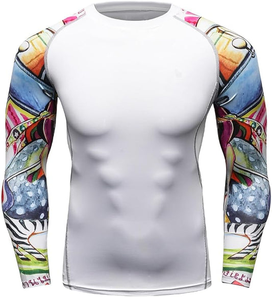 Men's Soft Slim Long Sleeve Dry-Fit Compression Gym Trainning Shirt