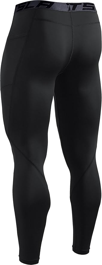 TSLA Men's Thermal Compression Pants, Athletic Sports Leggings & Running Tights, Wintergear Base Layer Bottoms