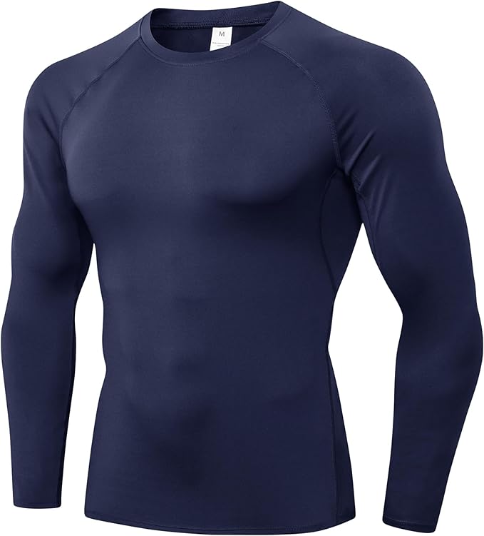Compression Shirt Men Long Sleeve Quick Dry T-Shirt Athletic Workout Base Layer Running Sports Gym Undershirts