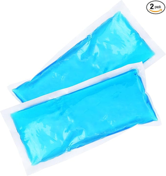 Gel Ice Packs for Hot and Cold Therapy: Flexible, Reusable, & Microwavable | for Pain Relief, Sports Injuries, Swelling, etc. (2-Pack : 4" x 10" Each)