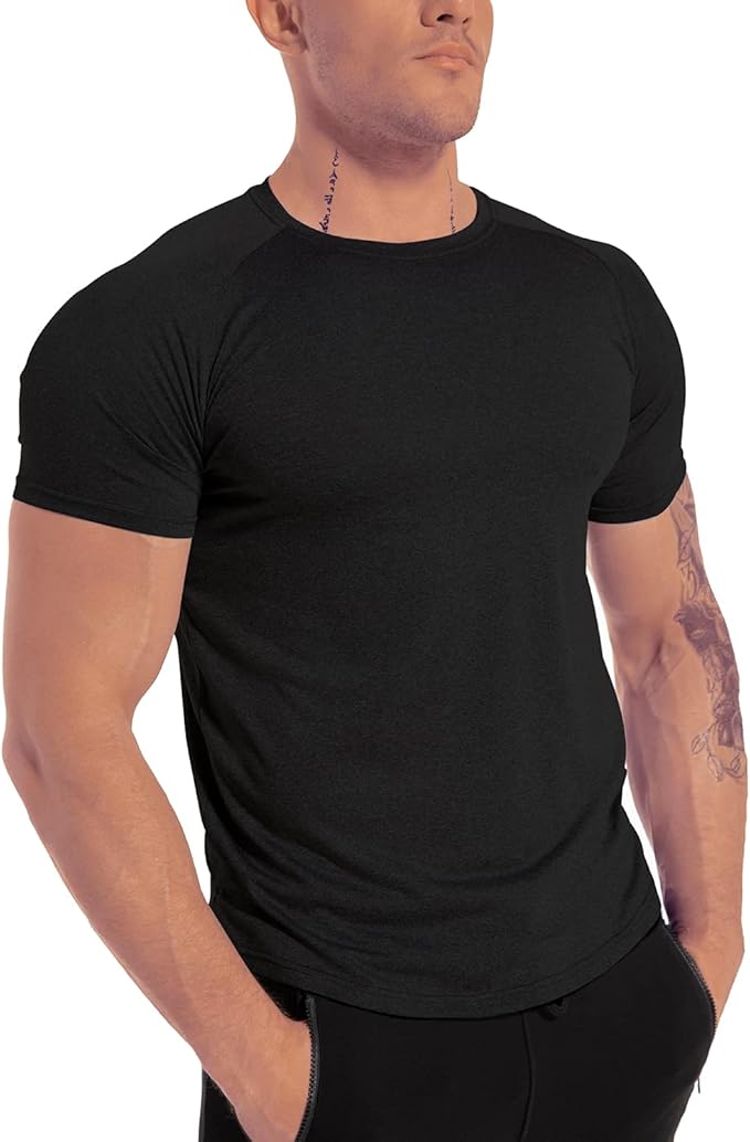 Men's 3pack Dry Fit Workout Gym Short Sleeve T Shirt Moisture Wicking Active Athletic Performance Running Shirts