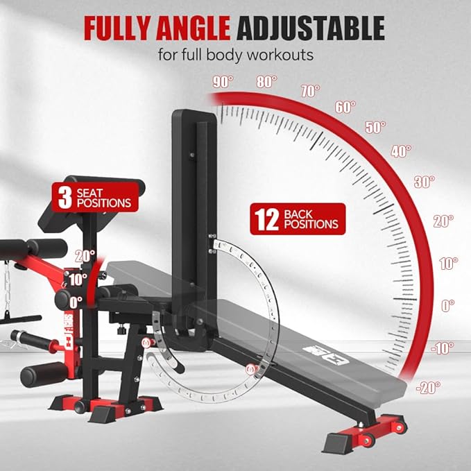 Commercial Smith Machine with Smith Bar, 4000LBS Power Cage Squat Rack with Lever Arm, Leg Press, LAT Pull Down System, Multi-Function Linear Bearing Cable Crossover Machine for Home Gym