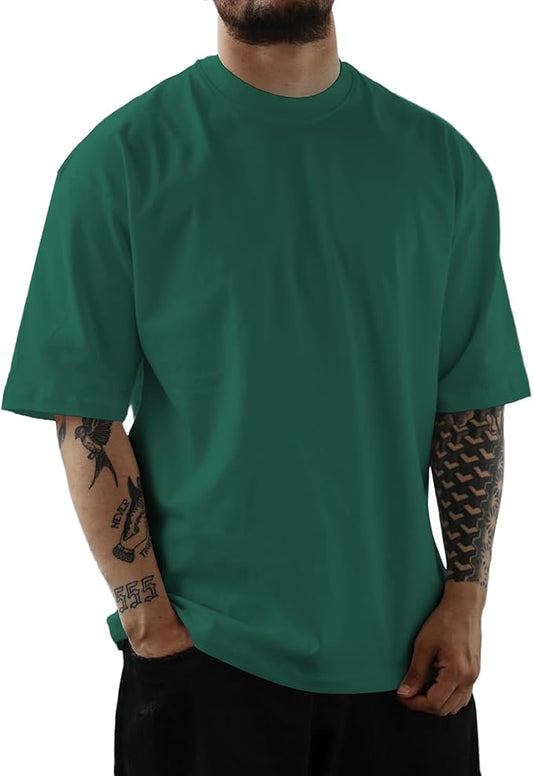 Mens Oversize Short Sleeve T-Shirts Loose Fit Solid Color Lightweight Tee Shirt Athletic Dry Fit Top