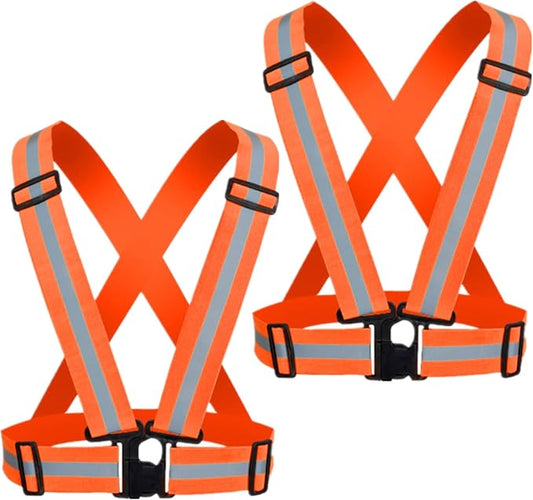 Reflective Running Vest 2-10 Pack, High Visibility Reflective Gear Night Cycling Safety Vest Strap for Men Women Kids