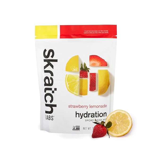 Skratch Labs Hydration Powder | Sport Drink Mix | Electrolytes Powder for Exercise, Endurance, and Performance | Strawberry Lemonade | 20 Servings | Non-GMO, Vegan, Kosher