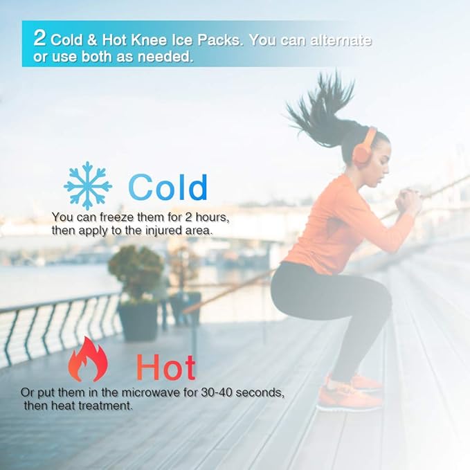 MR.ICE Knee Ice Pack Wrap 2 Packs,Reusable Ice Packs for Knee Replacement Surgery, Gel Cold Therapy Pack for Injuries, Surgery Recovery, Arthritis, Swelling, Bruises, Joint & Muscle Pain Relief