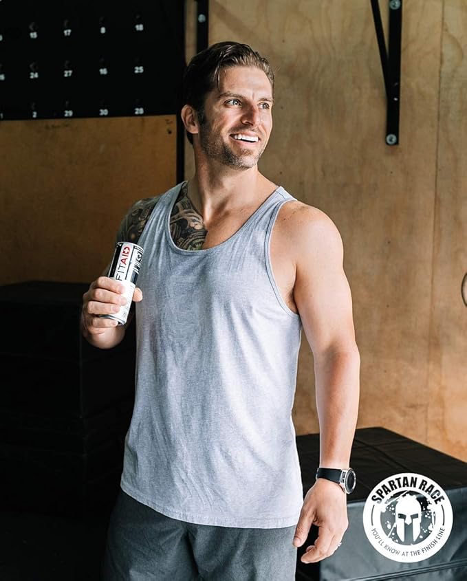 FITAID Post Workout Recovery Drink, Strawberry Lemonade, BCAAs, Glucosamine, Electrolytes, All In One Can, Paleo, Vegan & Gluten-Free, 40 Calories, 12 Fl Oz (Pack of 24)