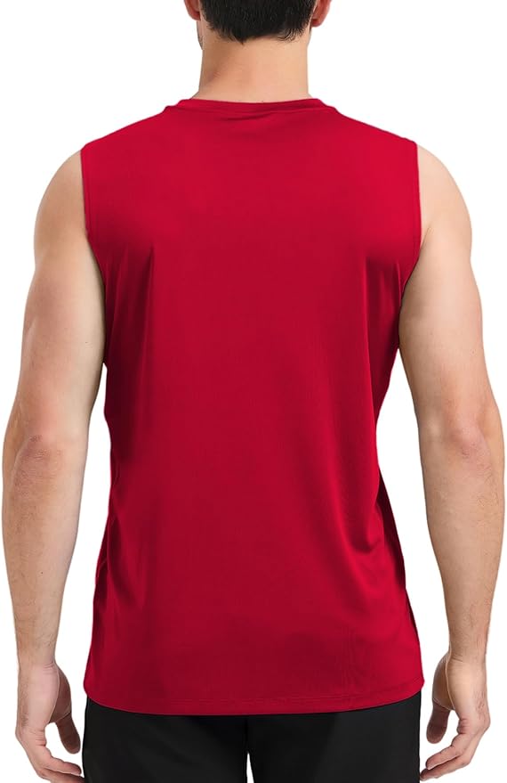 Men's Sleeveless UPF 50+ Swim Shirts Quick Dry Workout Tank Top UV Protection Running Gym Muscle T Shirts
