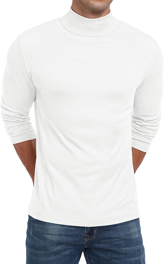 Sailwind Men's Mock Turtleneck Long Sleeve T Shirts Basic Slim Fit Pullover Sweater Thermal Lightweight Tees