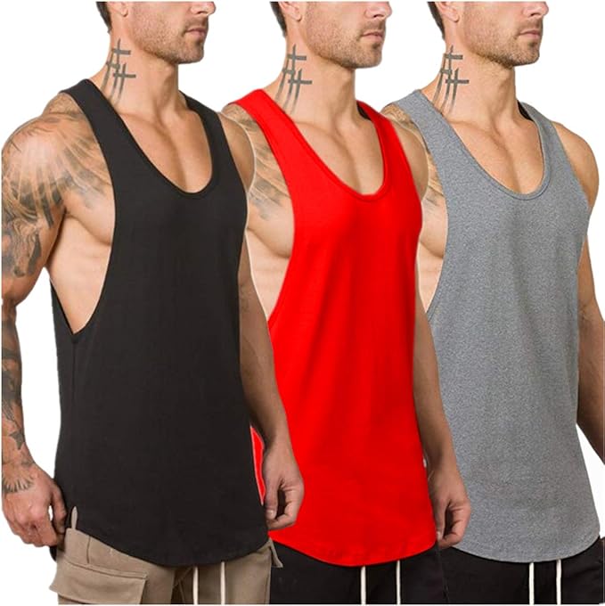 Muscle Killer Men's Muscle Gym Workout Stringer Tank Tops Bodybuilding Fitness T-Shirts 1/2/3 Pack
