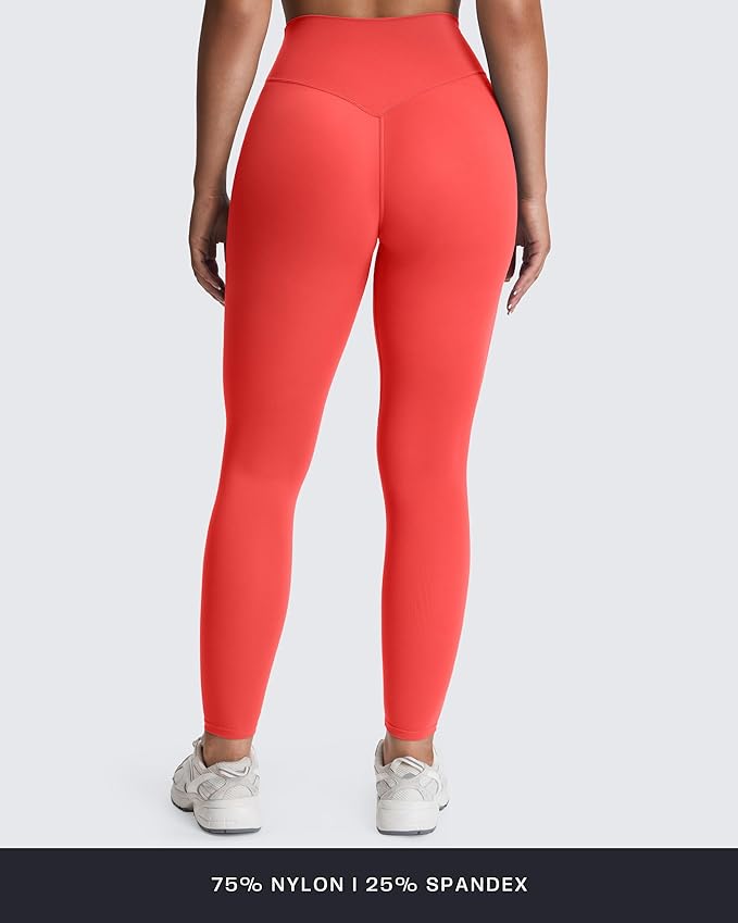 Aoxjox High Waisted Workout Leggings for Women Tummy Control Buttery Soft Yoga Metamorph Deep V Pants 26"