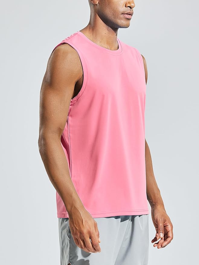MIER Men's Workout Tank Tops UPF 50+ Swim Shirts Quick Dry Running Sleeveless UV Protection Muscle Tees