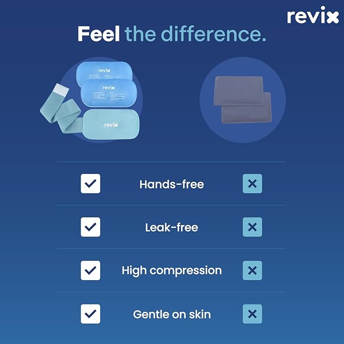 REVIX Cold Packs for Injuries, 2 Gel Packs, Soft and Flexible Hot & Cold Compress Large Ice Pack Wraps for Back, Knee, Leg and Ankle, Enhancing Comfort and Soothing Fatigue, 12" x 6"