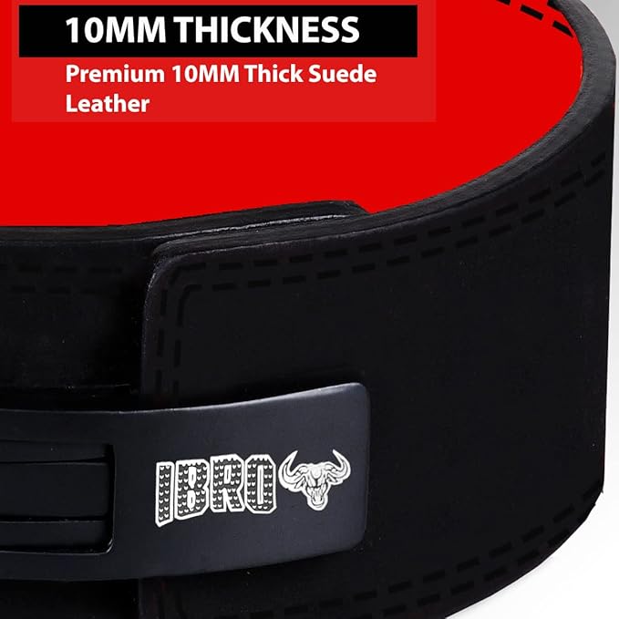 IBRO Powerlifting Lever Gym Belt – Power 8MM, 10MM or 13MM Extreme Heavy Duty Genuine Leather Belts - Squats Deadlifts Bodybuilding Weight Lifting IPF Power Lifting Strongman for Men