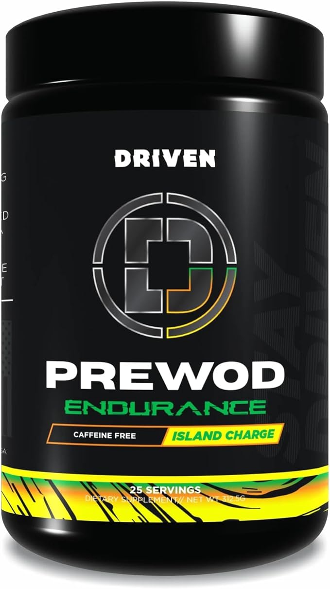 Driven PREWOD Caffeine-Free Pre-Workout – 25 Servings – Stimulant-Free Supplement with Beta-Alanine, Citrulline & Electrolyte Support – Focus, Endurance & Strength for High-Intensity Training