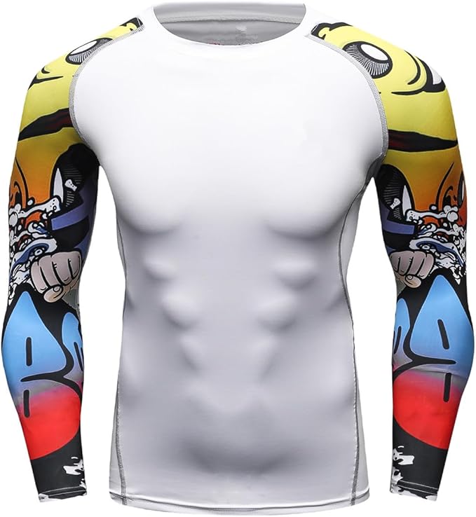 Men's Soft Slim Long Sleeve Dry-Fit Compression Gym Trainning Shirt