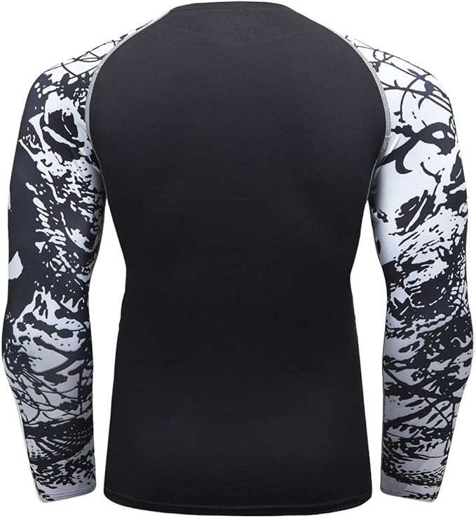 Men's Soft Fit Long Sleeve Workout Rashguard Cool Dry Compression Fitness Shirt