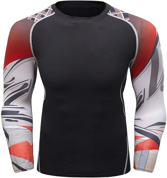 Men's Soft Fit Long Sleeve Workout Rashguard Cool Dry Compression Fitness Shirt