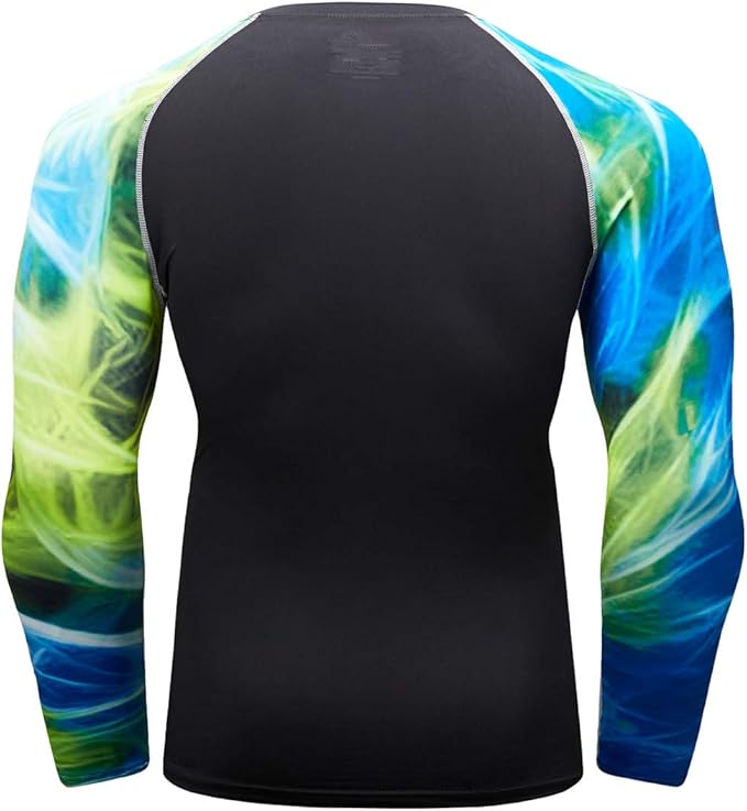 Men's Soft Fit Long Sleeve Workout Rashguard Cool Dry Compression Fitness Shirt