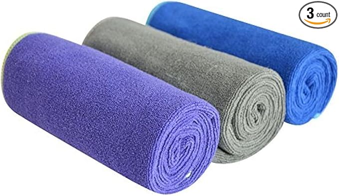SINLAND Microfiber Gym Towels Sports Fitness Workout Sweat Towel Super Soft and Absorbent 3 Pack 16 Inch X 32 Inch